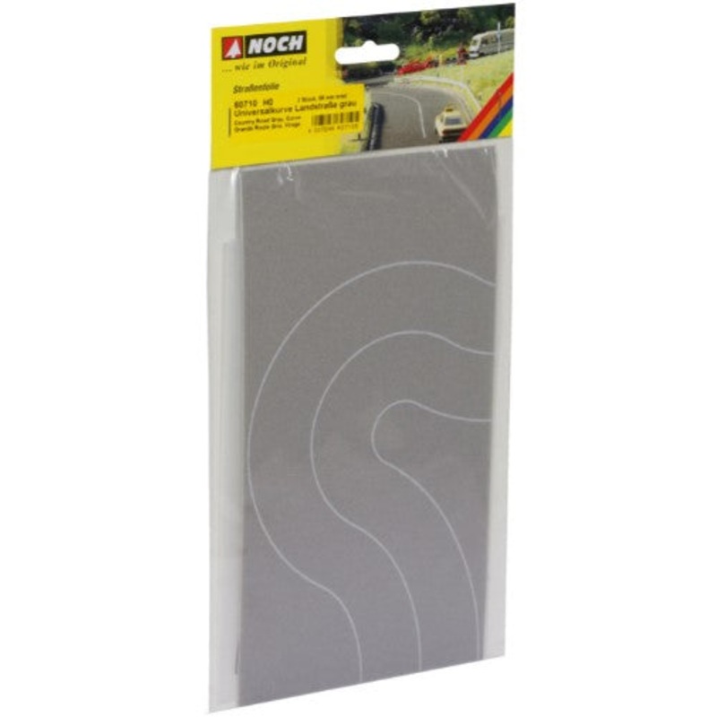 Noch 60710 Country Road Curve Grey 2 Pieces 6.6cm wide