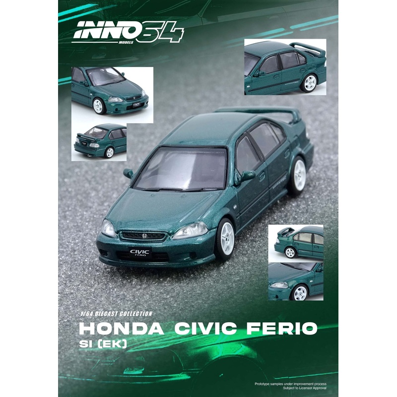 (PRE-ORDER) INNO64 1:64 Honda Civic Ferio Si (EK) Green