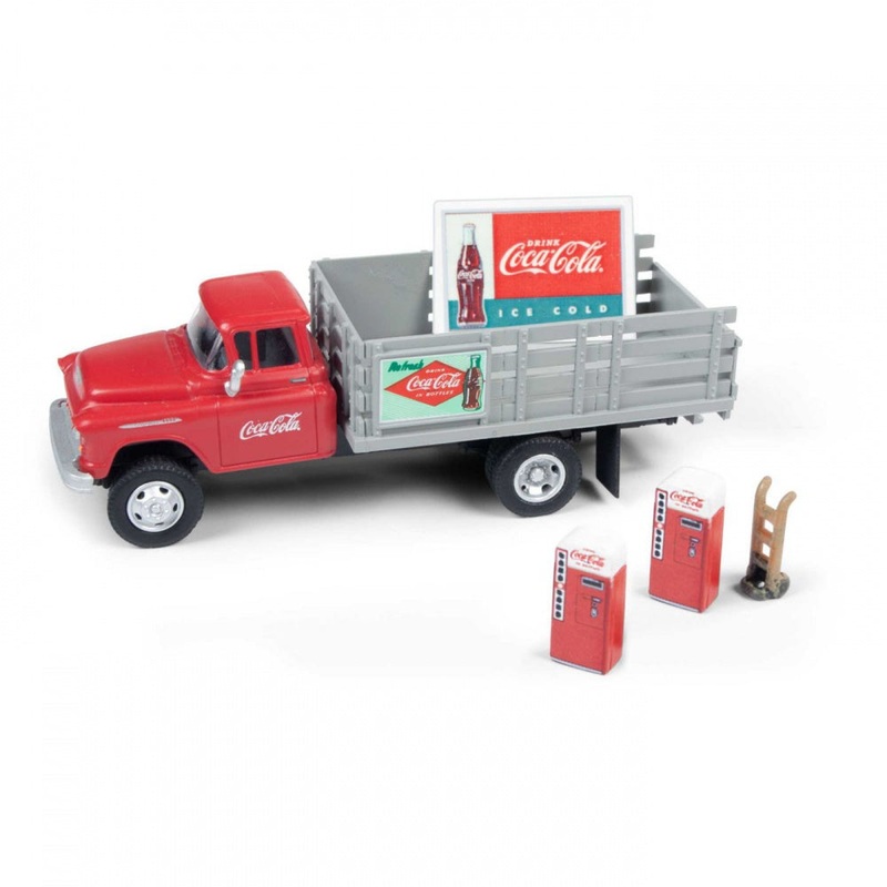 1955 Chevy Stakebed Truck – Coca-Cola w/Vending Machines & Building Sign