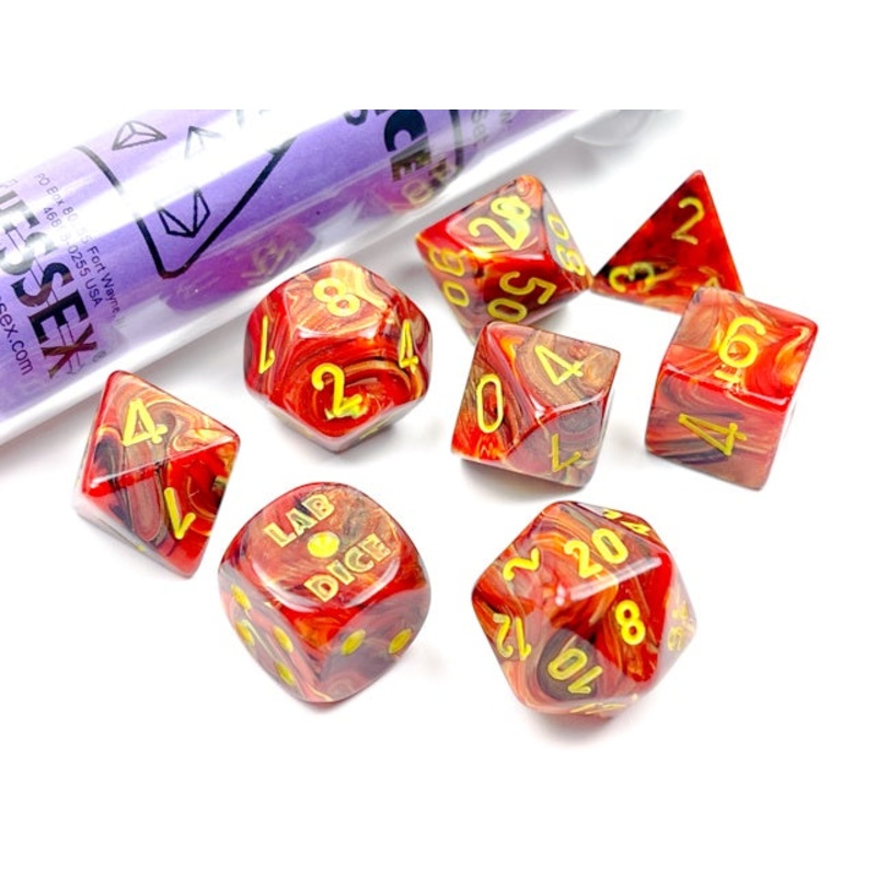 Chessex Vortex 7-Die Set Underworld/Yellow CHX30050