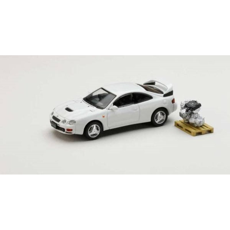 [ Back-order ] Hobby Japan HJ641064AW 1:64 Toyota CELICA GT-FOUR WRC Edition (ST205) with Engine Display Model SUPER WHITE U Diecast model car