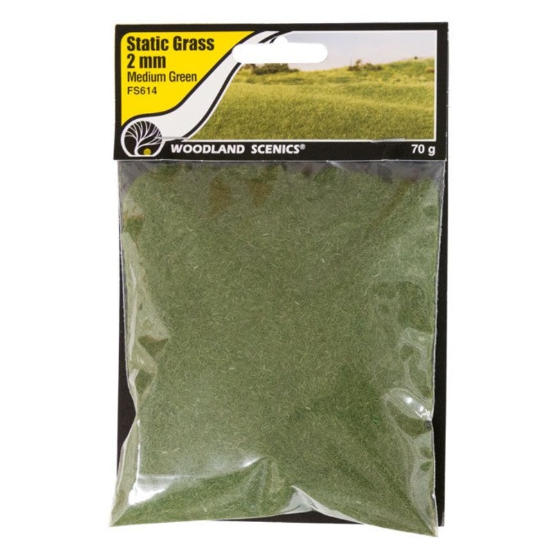 Woodland Scenics FS614 2mm Static Grass – Medium Green