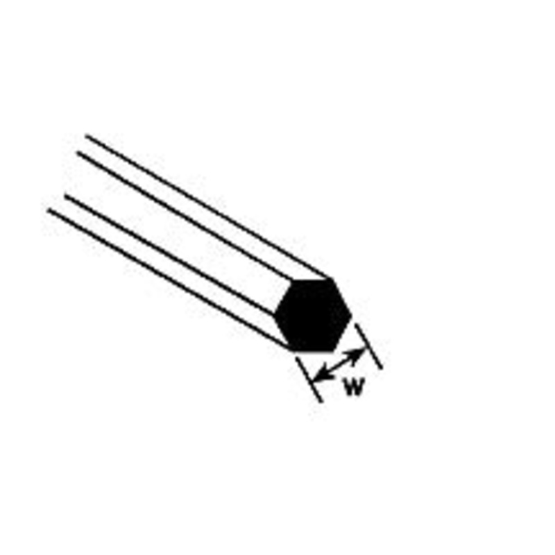 Plastruct 0.020 Styrene Hex Rod PLA90871