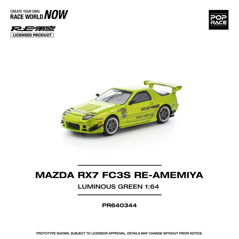 (PRE-ORDER) Pop Race 1:64 Mazda RX7 FC3S Re-Amemiya Luminous Green