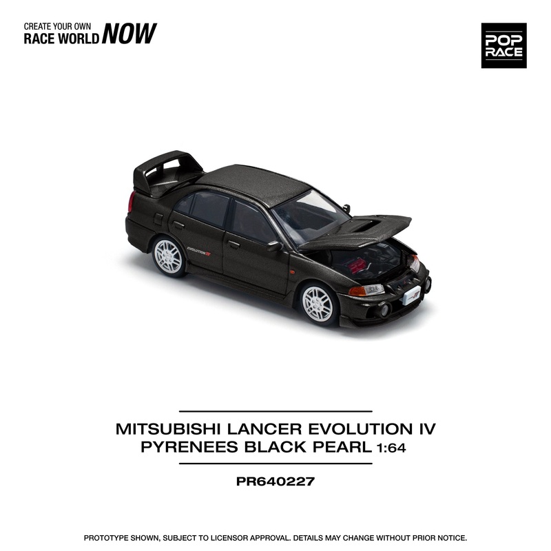 (PRE-ORDER) Pop Race 1:64 Mitsubishi Evolution IV – PYRENEES BLACK PEARL