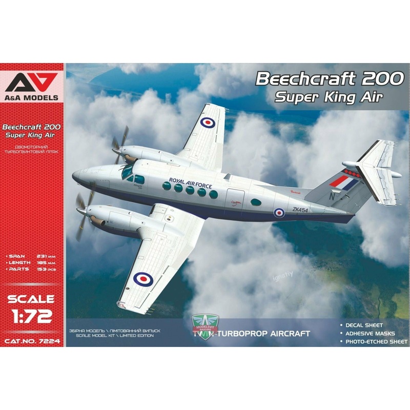 Beechcraft 200 ‘Super King Air’ (3 camo schemes) 1/72 #7224 by A&A Models