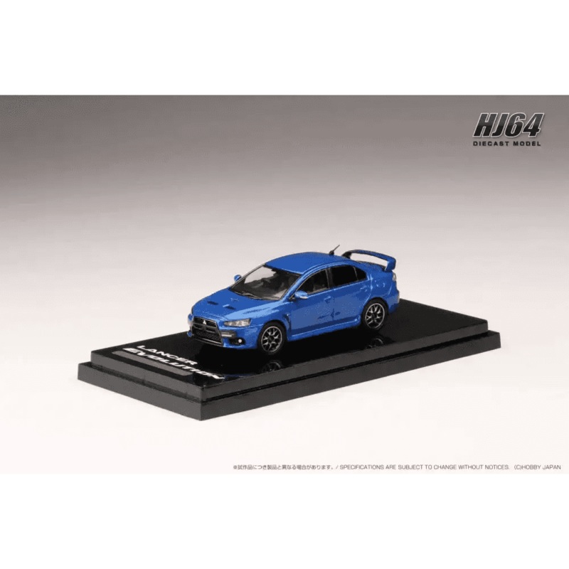 Hobby Japan 1:64 Mitsubishi Lancer Evolution X Final Edition w/Engine Display BLUE