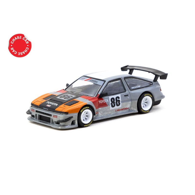 Tarmac Works 1:64 Toyota Sprinter Trueno AE86 Widebody RAW CHASE