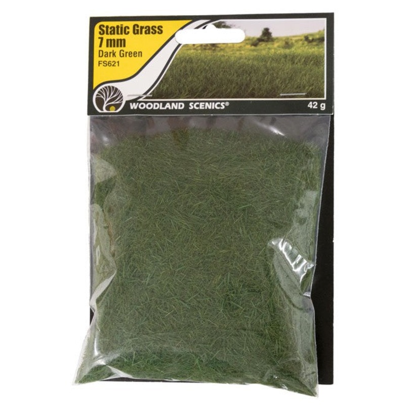 Woodland Scenics FS621 7mm Static Grass – Dark Green