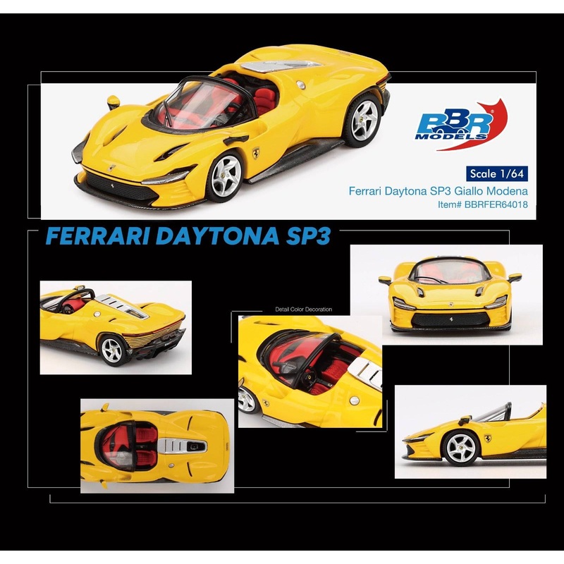 BBR Models 1:64 Ferrari Daytona SP3 Giallo Modena