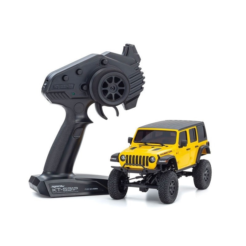 Kyosho MX-01 Mini-Z 1/28 4X4 Readyset w/Jeep Wrangler Body (Yellow) & 2.4GHz Radio