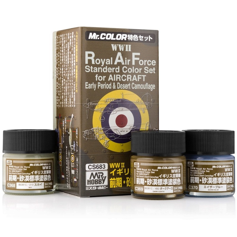 Mr. Color Paint Set|CS683 WWII RAF Aircraft Colors (Early Type)|CS681 Interior Colour for Aircraft WWII