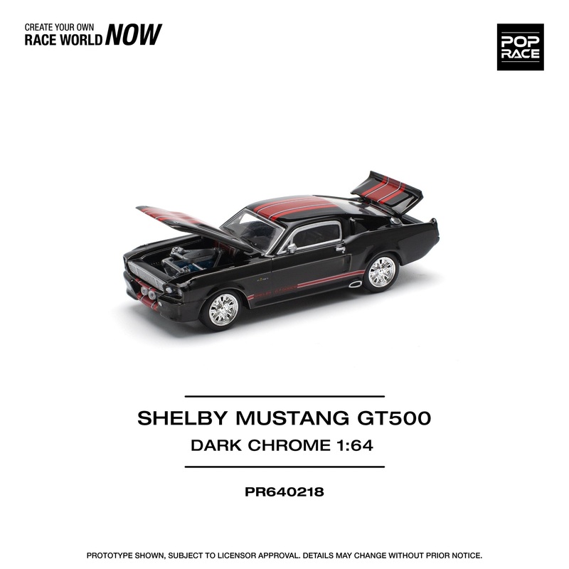 (PRE-ORDER) Pop Race 1:64 Shelby Mustang GT500 DARK CHROME