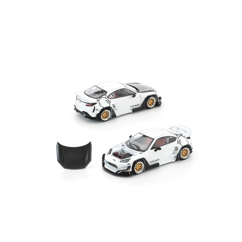 (PRE-ORDER) Pop Race x Enigma 1:64 Pandem Toyota GR86 Crystal White Pearl