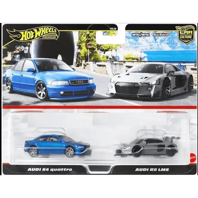 Hot Wheels Premium 1:64 2 Pack Audi S4 Quattro/Audi R8 LMS
