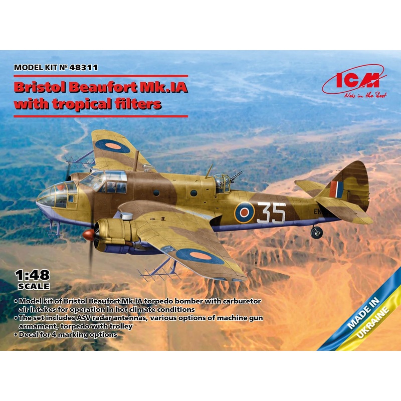 Bristol Beaufort Mk.IA with Tropical Filter 1/48 #48311 by ICM