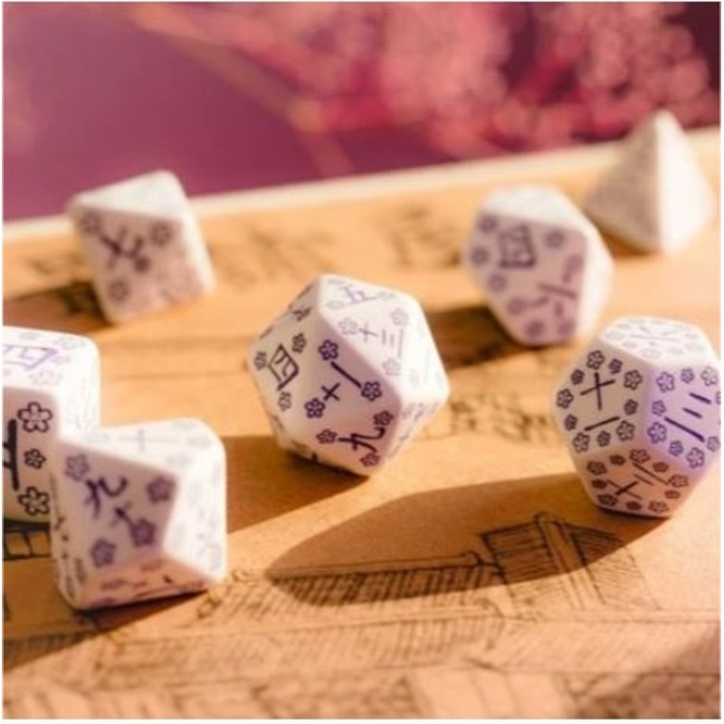 Q Workshop Japanese Dice Set Blue Star Lotus