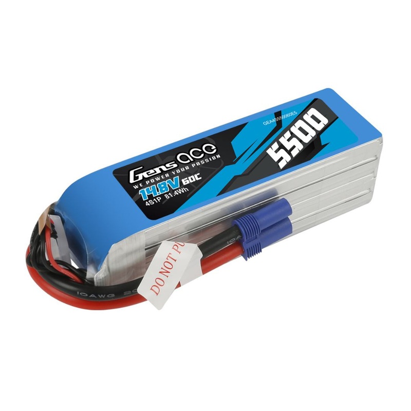Gens Ace 4S LiPo Battery 60C (14.8V/5500mAh) w/EC5 Connector – GEA4S550060E5