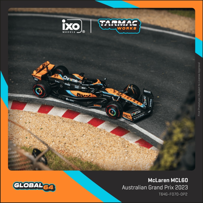 (PRE-ORDER) Tarmac Works 1:64 McLaren MCL60, Australian Grand Prix 2023, Oscar Piastri