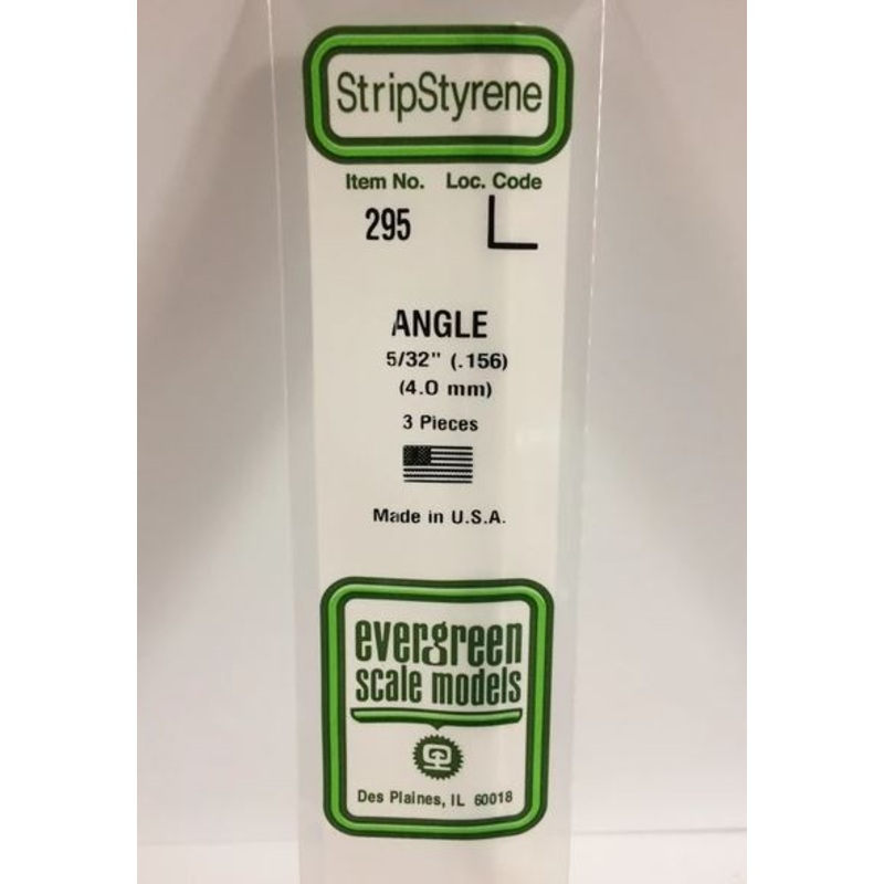 Evergreen 295 .156 / 4.0mm L Angle (3pcs)