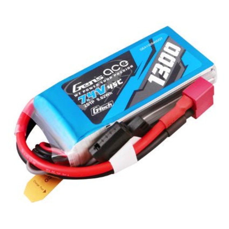 Gens Ace G-Tech Smart 2S LiPo Battery 25C (7.4V/1300mAh) w/T-Style Connector – GEA132S45DGT