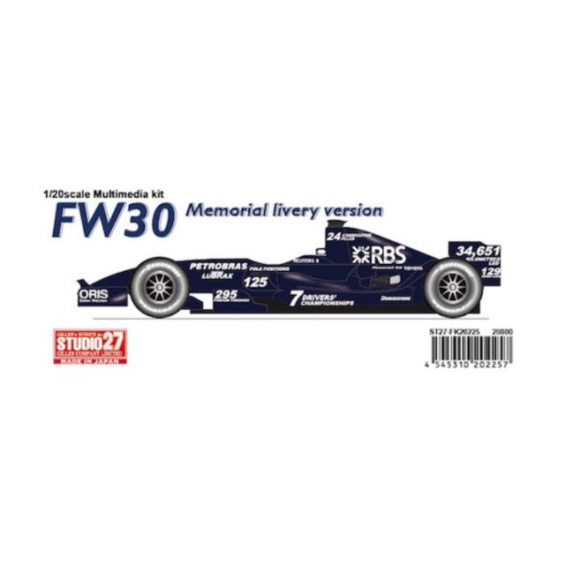 FK20225 1:20 Studio27 FW30 2008 Memorial livery version multimedia kit
