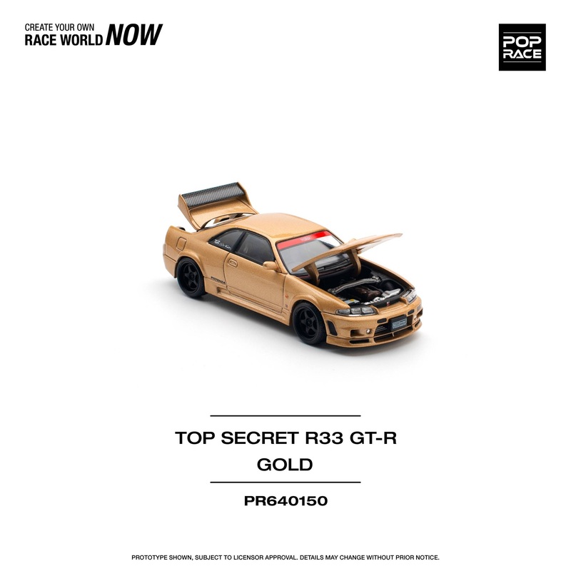 (PRE-ORDER) Pop Race 1:64 Nissan Top Secret Gold GT-R33