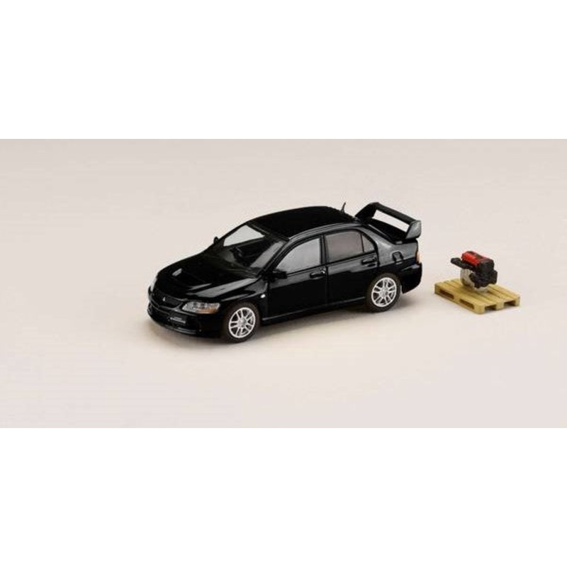 [ Back-order ] Hobby Japan HJ645054BK 1:64 MITSUBISHI LANCER EVOLUTION 9 GSR with Engine Display Model BLACK MICA Diecast model car