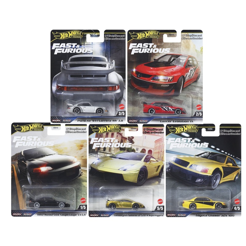 Hot Wheels Premium 1:64 Fast & Furious 2025 Mix M Complete Set 1-5