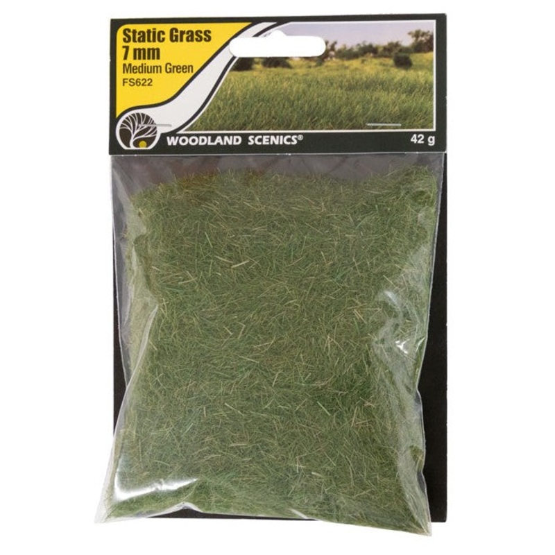 Woodland Scenics FS622 7mm Static Grass – Medium Green