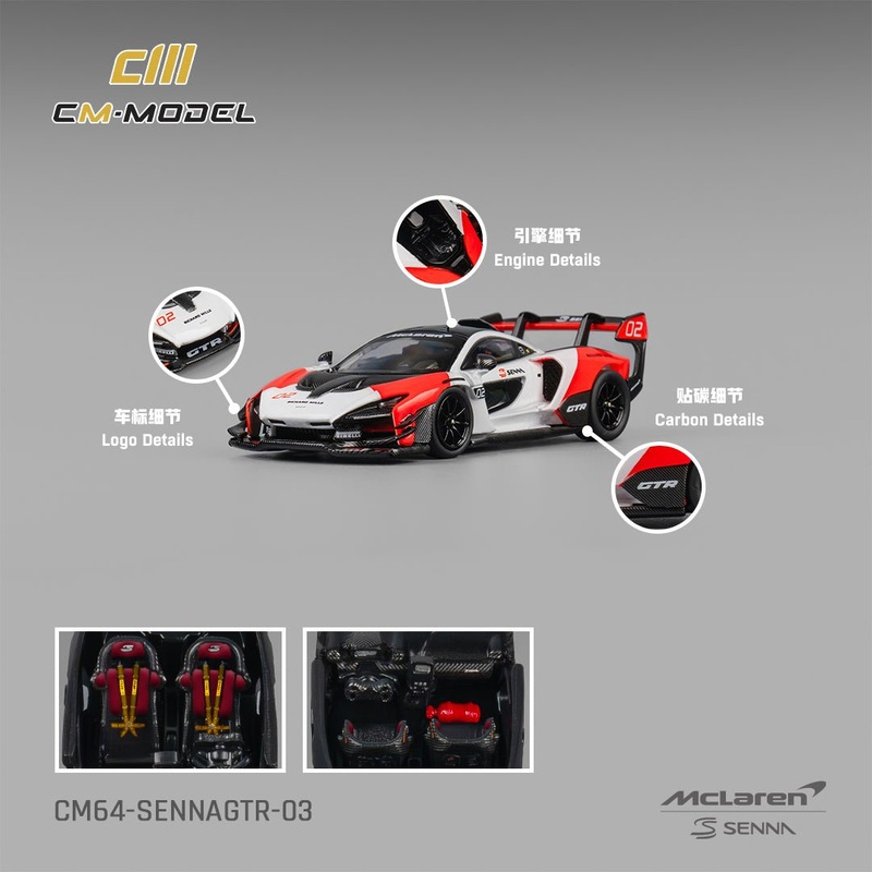 CM-Model 1:64 Mclaren Senna GTR White & Red