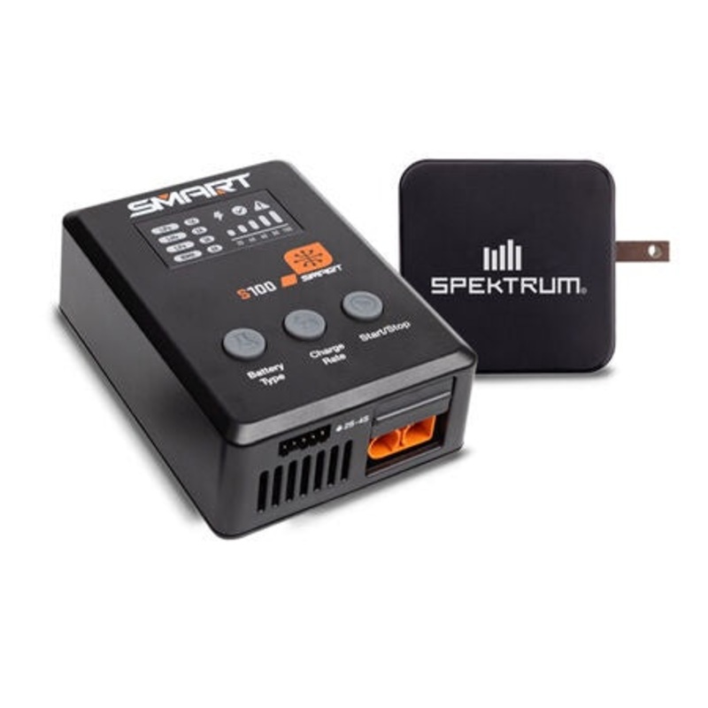 Spektrum RC S100 Smart Charger w/USB-C GaN Power Supply Combo (4S/100W) – SPMXC2090P