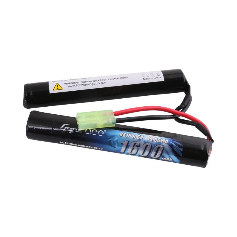 Gens Ace 1600mAh 8 Cell 9.6V Nimh Airsoft Gun Saddle w/ Tamiya