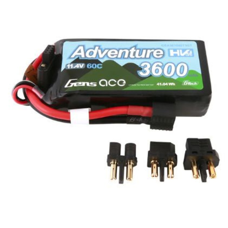Gens Ace G-Tech Smart 3S LiHV Battery 60C (11.4V/3600mAh) w/Universal Connector – GEA363S60T3GT