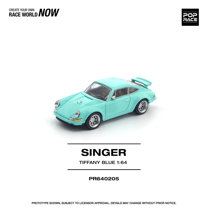 (PRE-ORDER) Pop Race 1:64 Porsche Singer Tiffany Blue