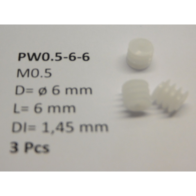 Screw plastic M0.5 D=  6 mm L= 6 mm DI=1.45 mm