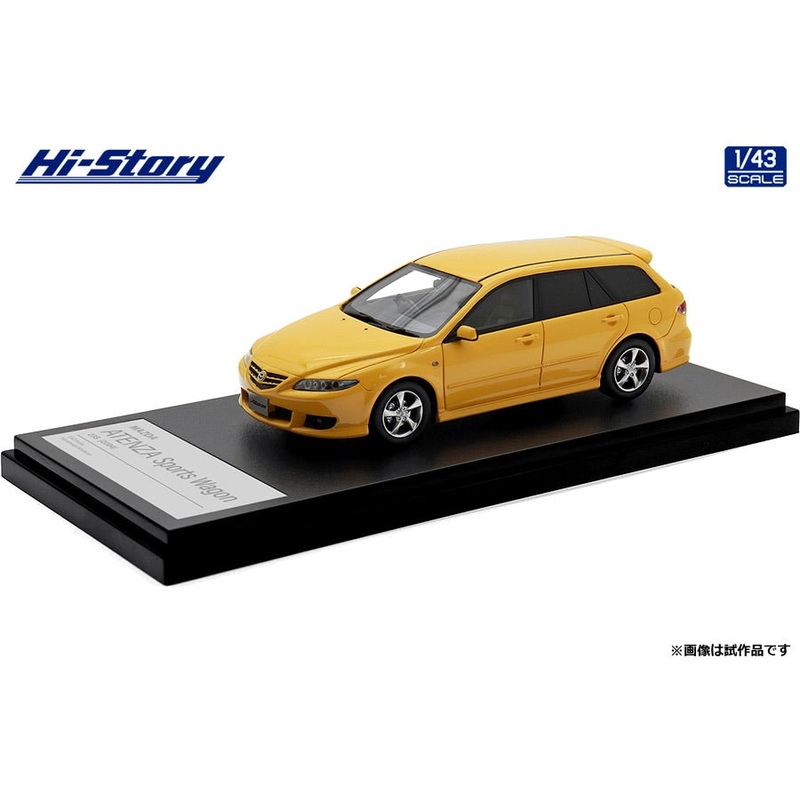 [ Back-order ] Hi-Story HS490YE 1:43 MAZDA ATENZA Sports Wagon 23S 2004 Canary Yellow Mica Resin model car
