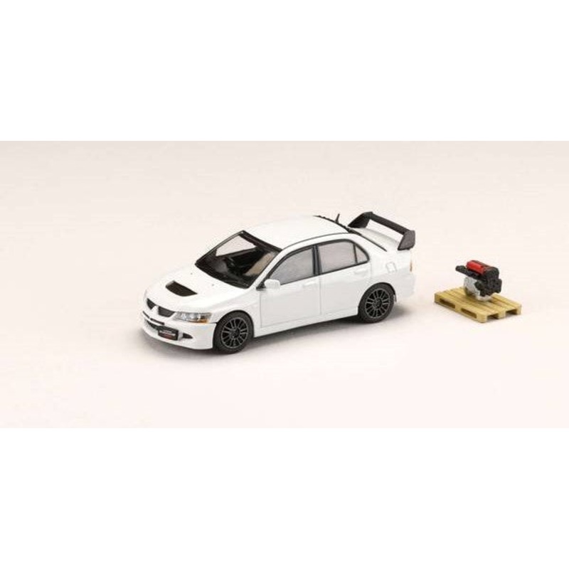 [ Back-order ] Hobby Japan HJ644054W 1:64 MITSUBISHI LANCER EVOLUTION 8 MR GSR with Engine Display Model WHITE SOLID Diecast model car