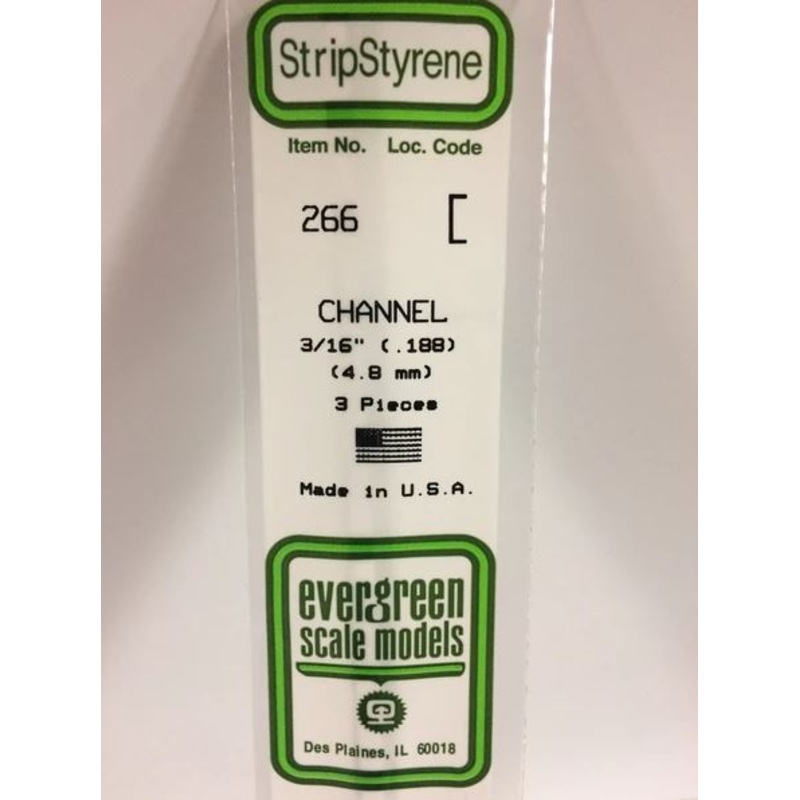 Evergreen 266 .188 / 4.8mm Channel (3pcs)