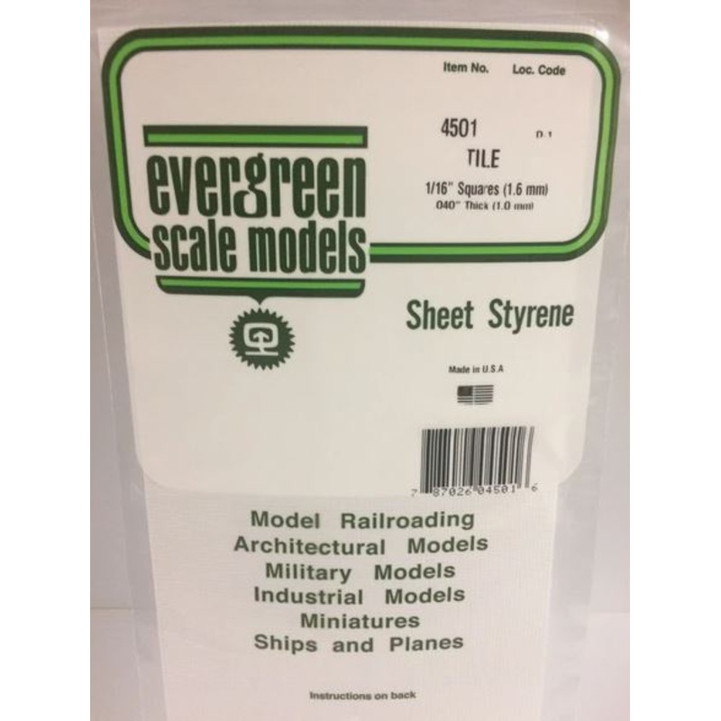 Evergreen 4501 1/16 Tile Squares