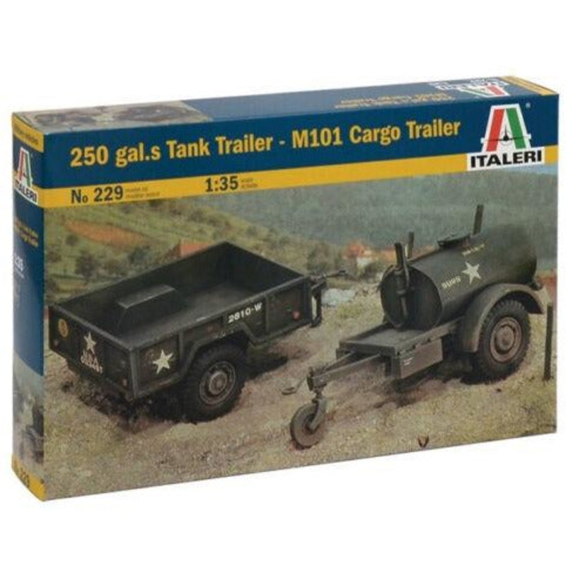 Tank Trailer 250 gal – M101 Cargo Trailer 1/35 #229 by Italeri