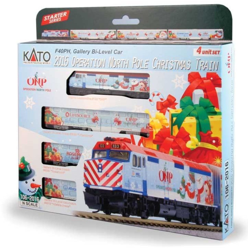 2016 Operation North Pole Christmas Train-Only Set – Standard DC — Metra F40PH & 3 Bi-Level Commuter Cars