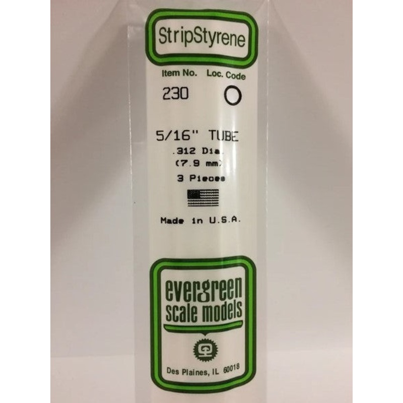 Evergreen 230 .312 / 7.9mm OD Tube (3pcs)