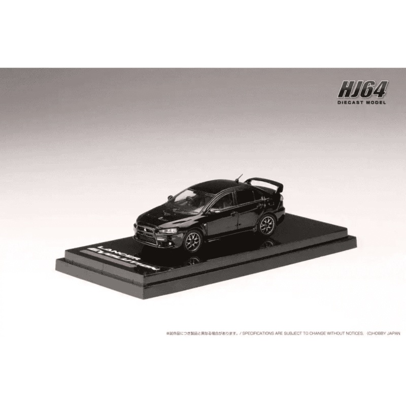 Hobby Japan 1:64 Mitsubishi Lancer Evolution X Final Edition w/Engine Display BLACK