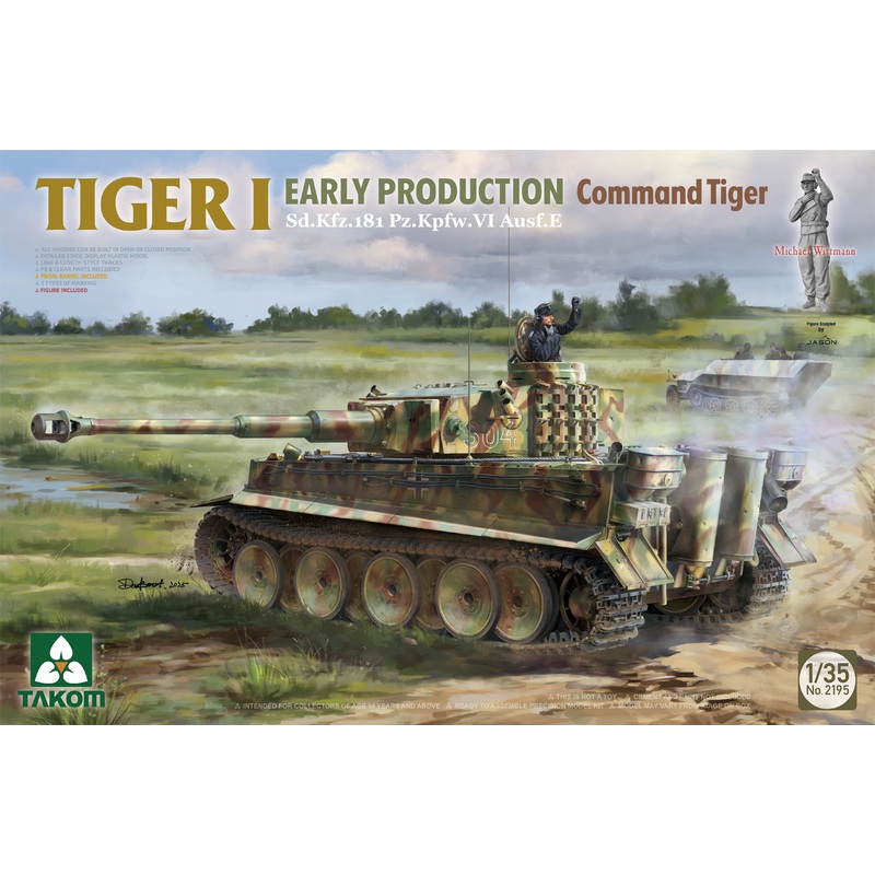 Tiger I Early-Production Sd.Kfz.181 Pz.Kpfw.VI Ausf.E Command Tiger 1/35 #2195 by Takom