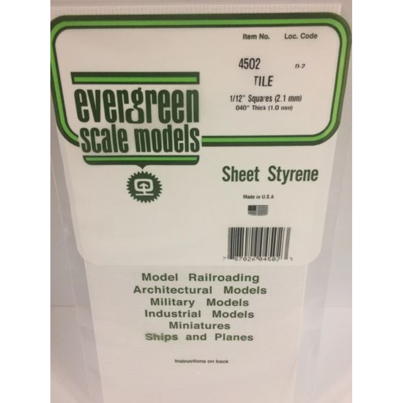 Evergreen 4502 1/12 Tile Squares