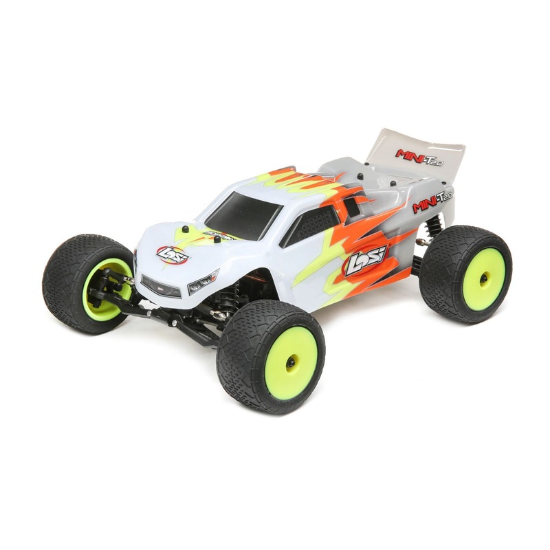 Losi 1/18 2WD Stadium Truck RTR Brushed Mini-T 2.0 – Gray/White LOS01015T3