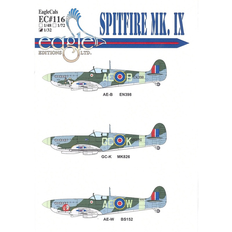 Eagle Editions Decal Set 1/32 Spitfire Mk. IX Part 3 EC116-32