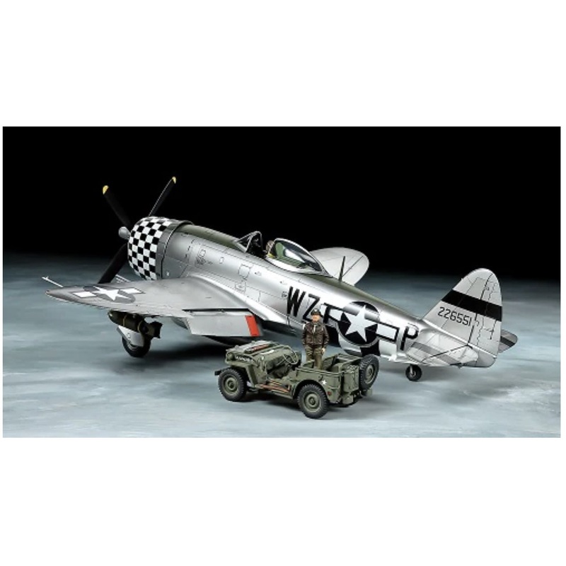P-47D Bubbletop & 1/4 Ton 4×4 Light Vehicle 1/48 #25214  by Tamiya