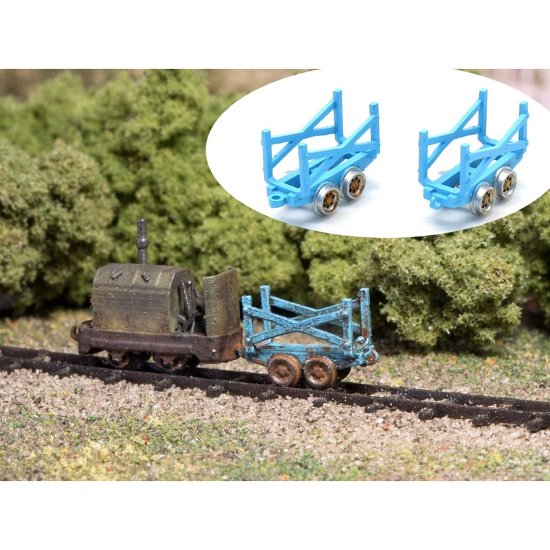 Ready-made model Feldbahn Lore Holztransport 2x